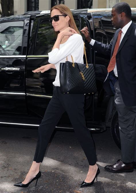 angelina jolie ysl|angelina jolie carry on bag.